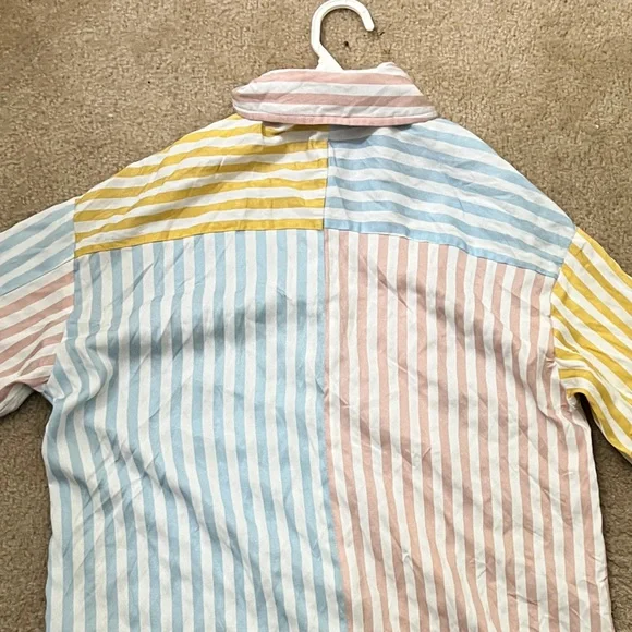 Striped Pastel Button Down Shirt - Picture 3 of 3